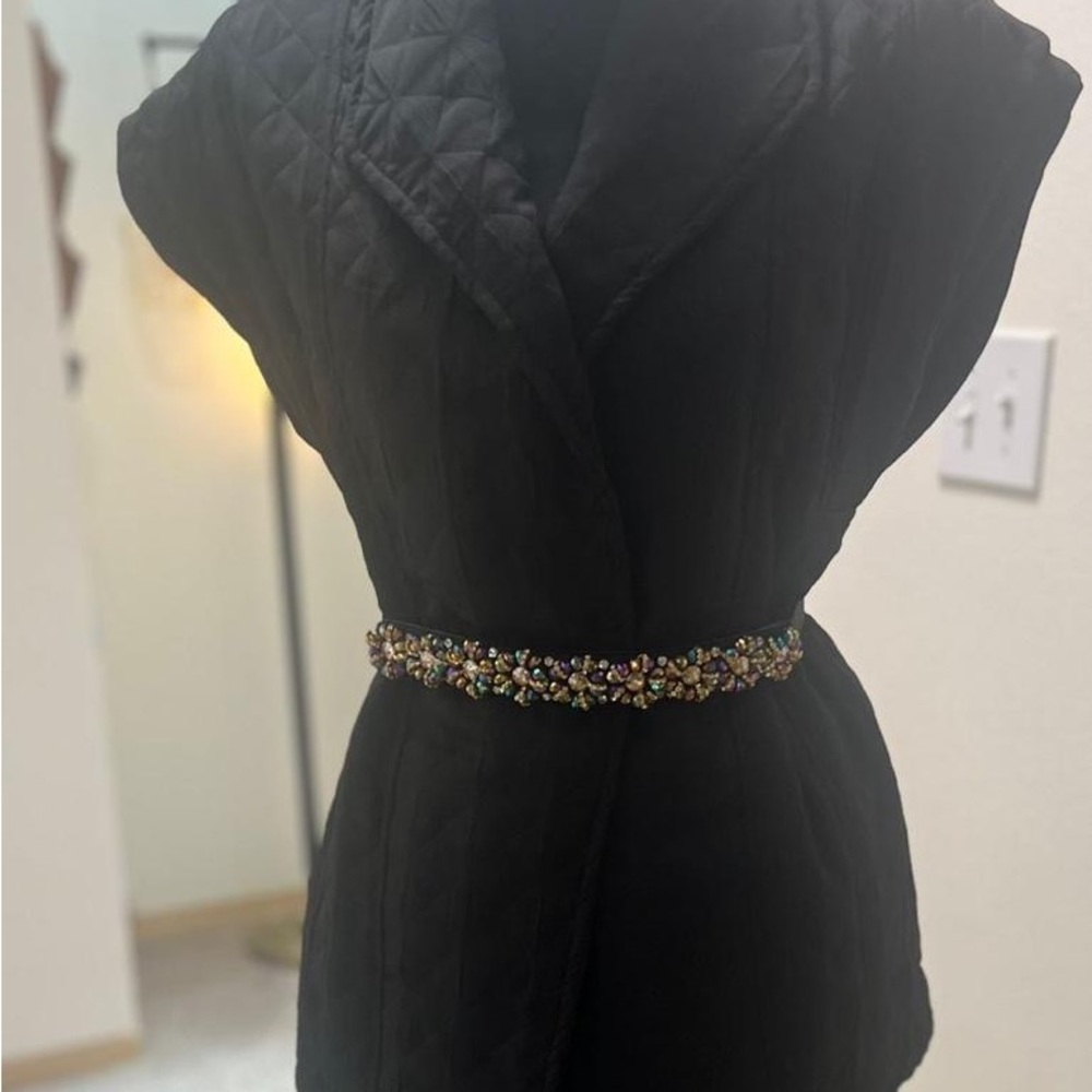Elegant Black Jumpsuit with Embellished Belt